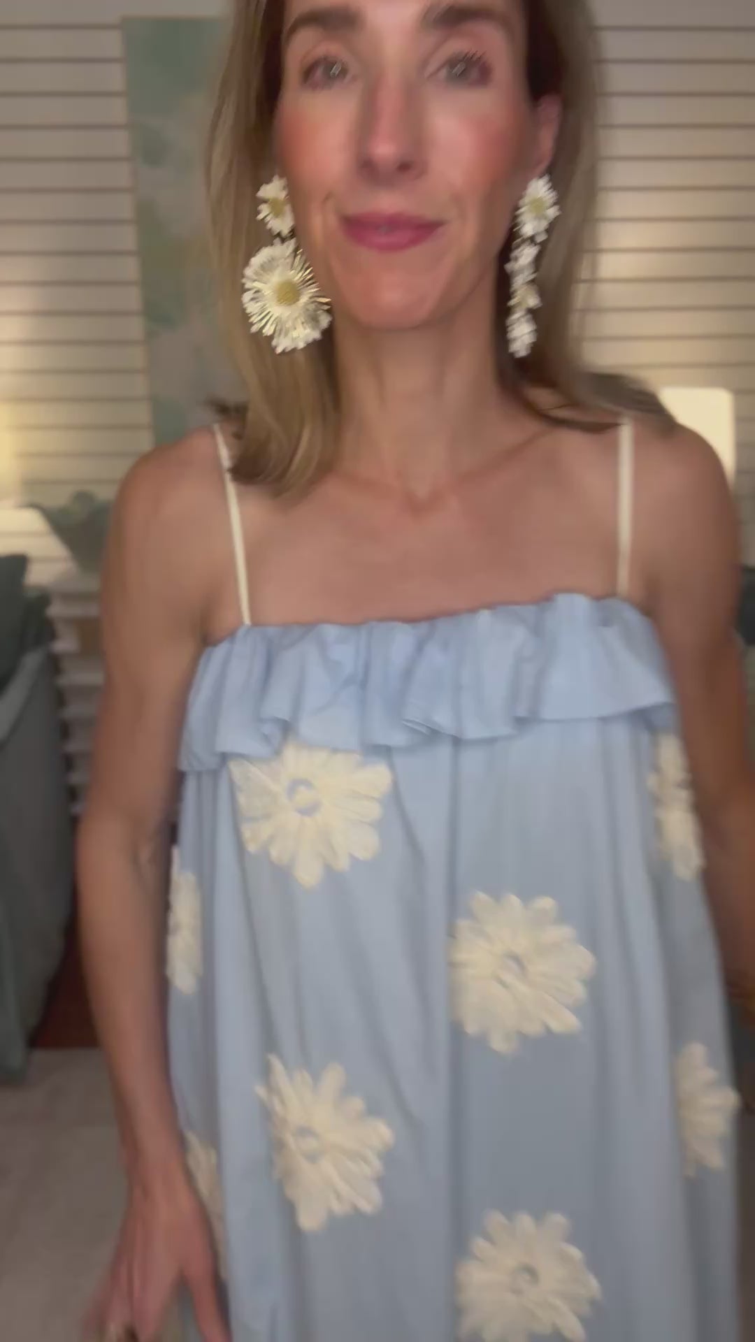 Embroidered Flower Flowy Maxi Dress