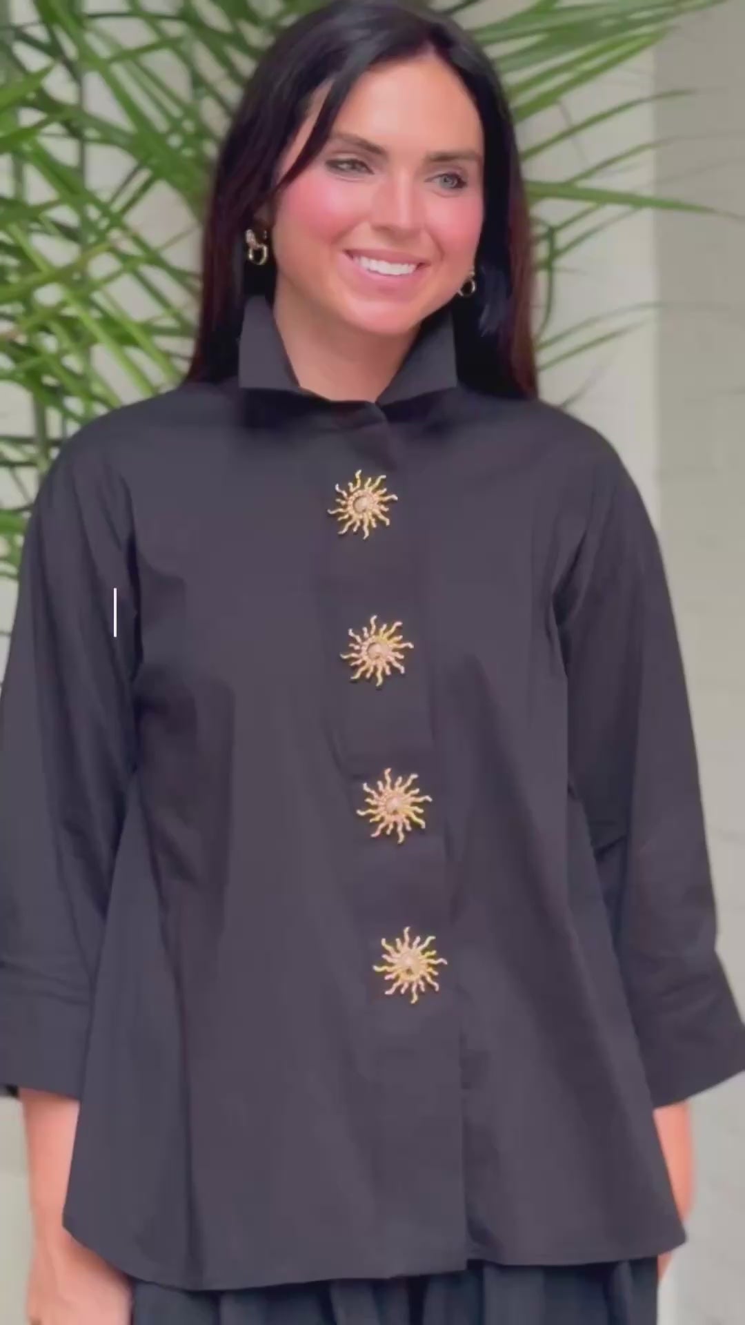 Charleston Button Collar Top