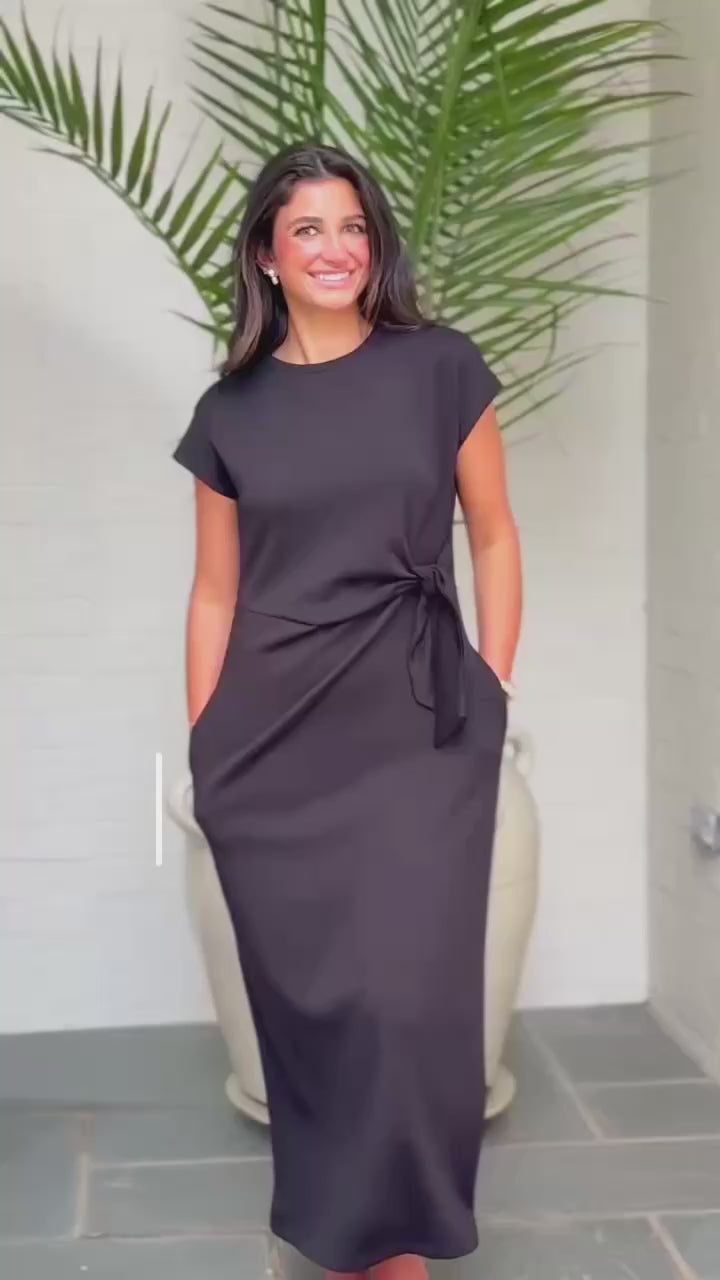 Midnight Wrap Midi Dress