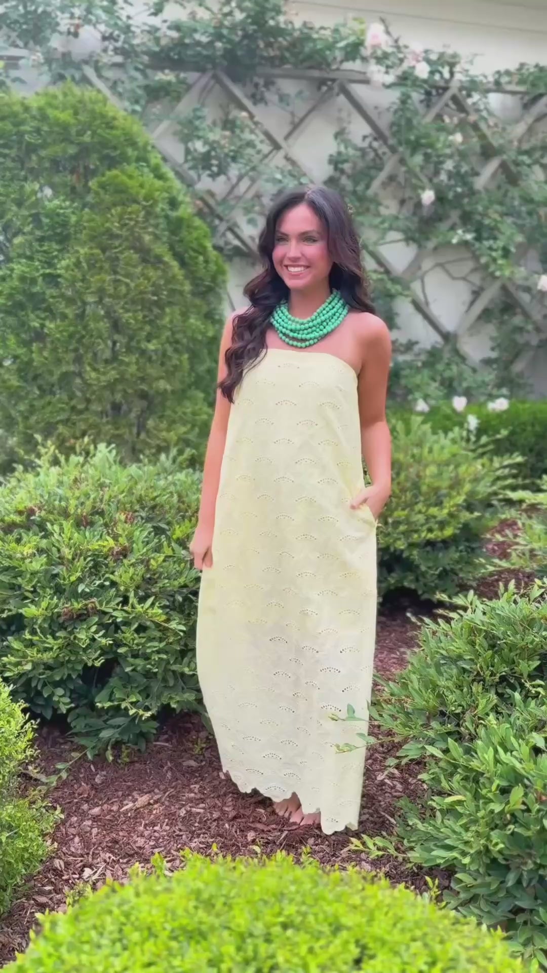 Sunshine Eyelet Strapless Dress