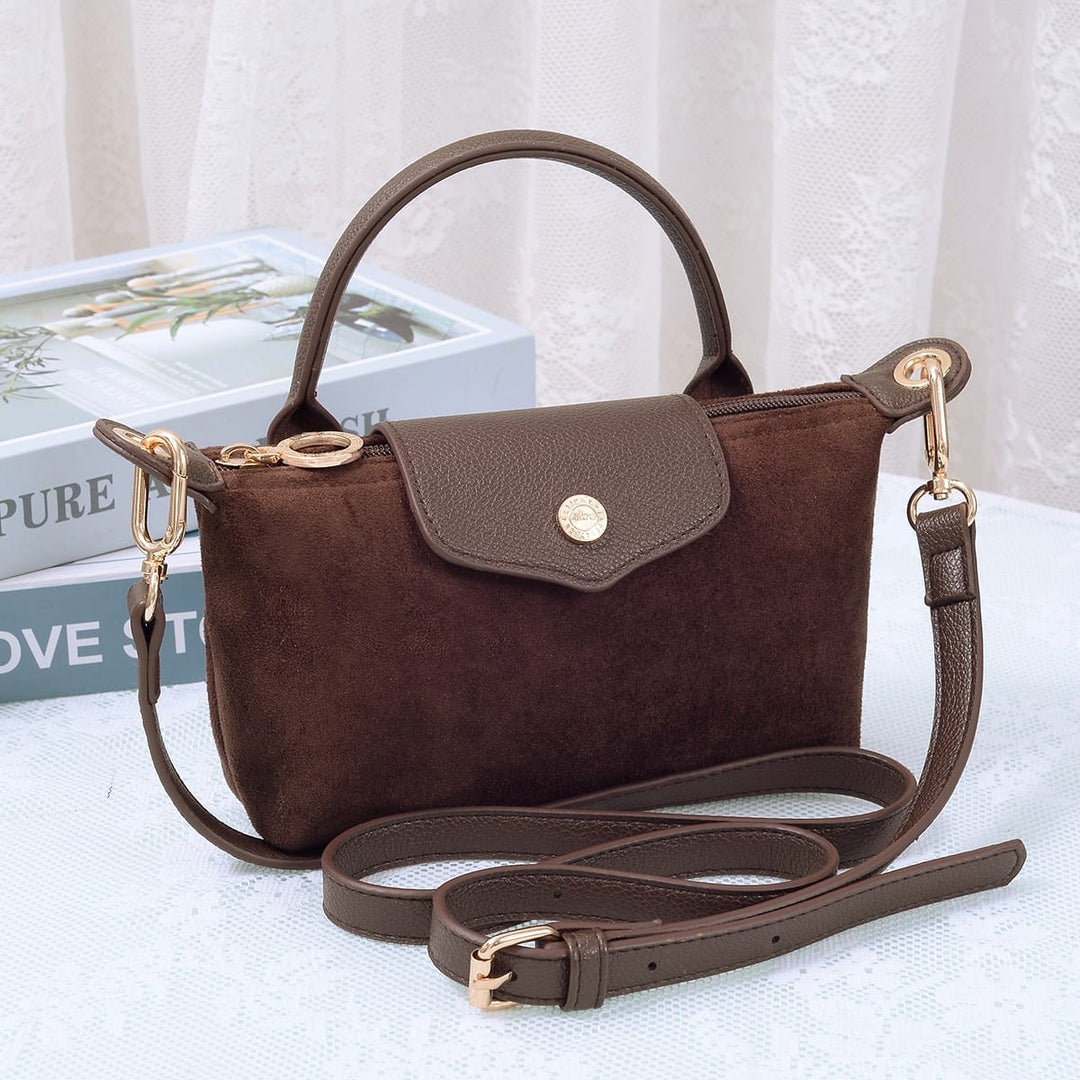 Penny Suede Mini Crossbody Bag Chocolate