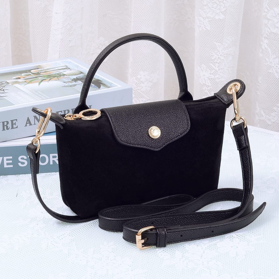 Penny Suede Mini Crossbody Bag Black