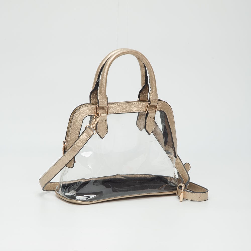 Clear Leather Gameday Bag Gold