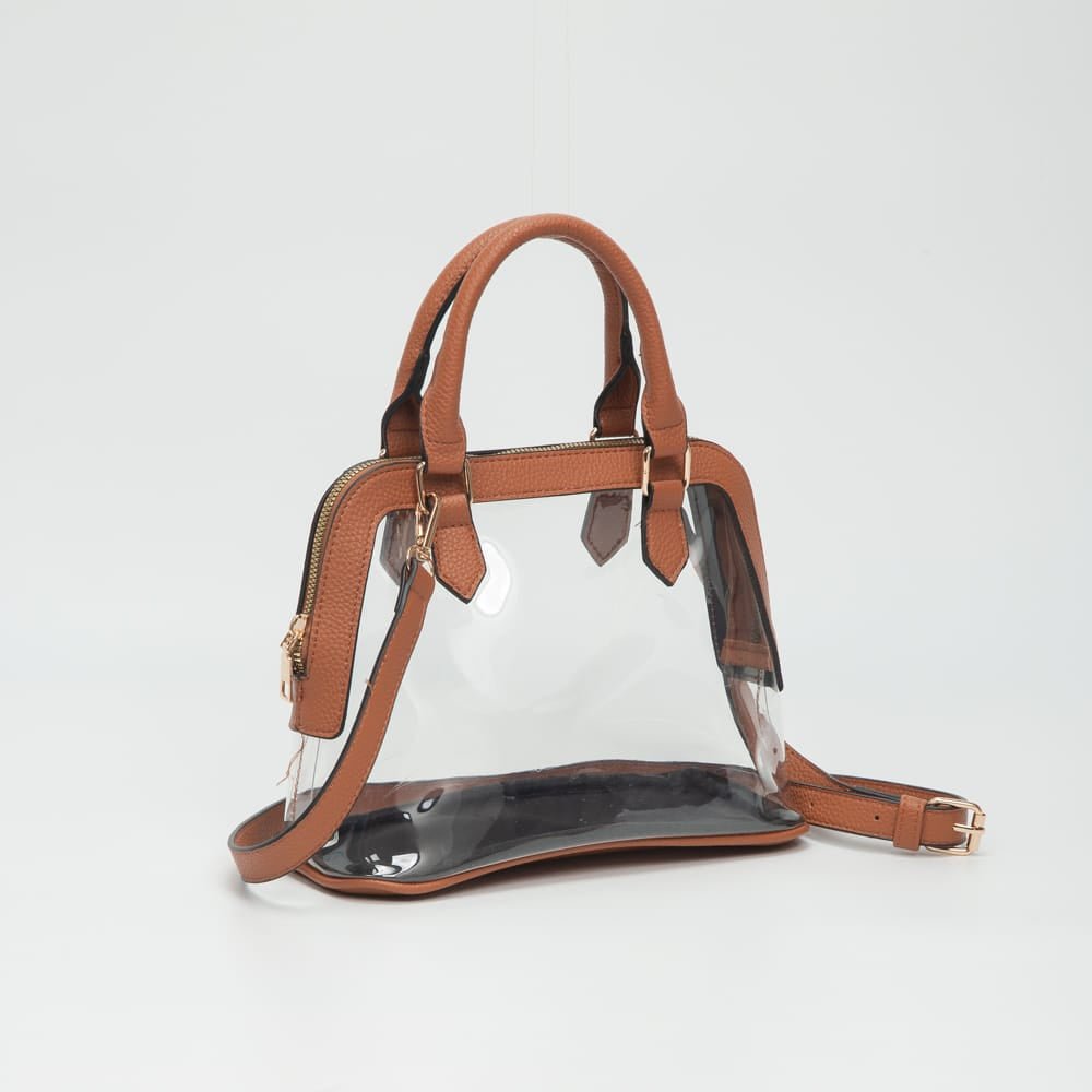 Clear Leather Gameday Bag Tan