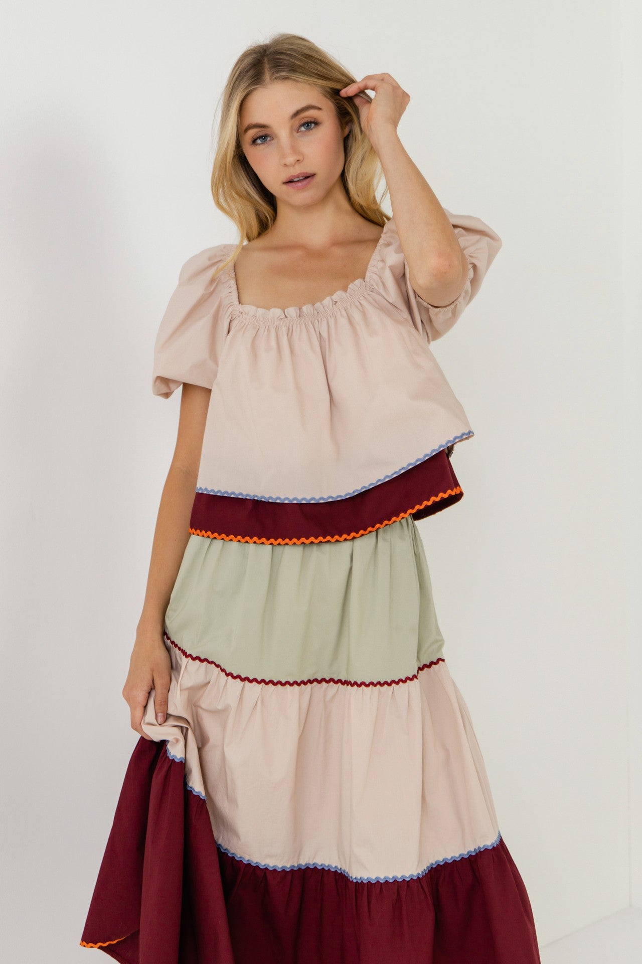 Colorblock Midi Skirt