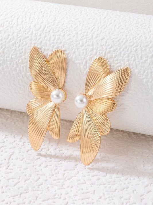 Winged Floral Earring