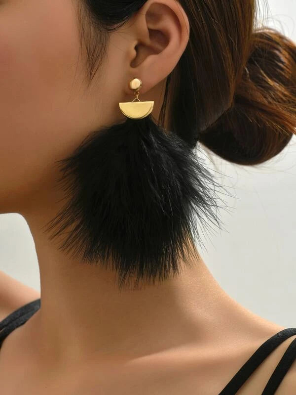 Feather Statement Earrings