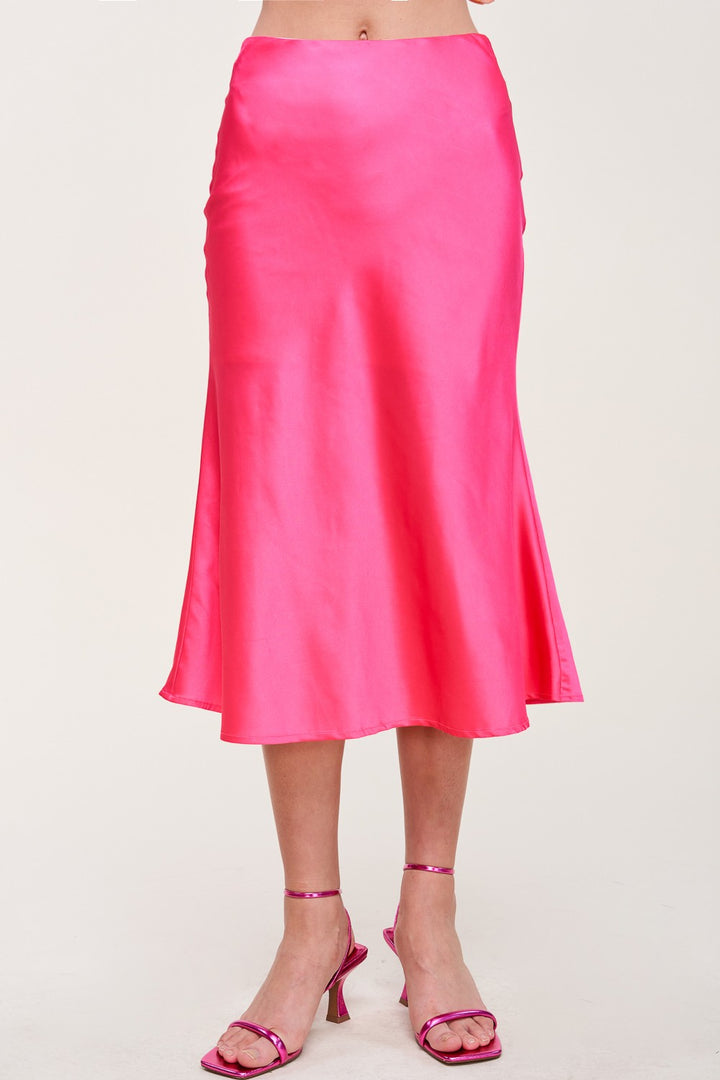 Satin Midi Slip Skirt