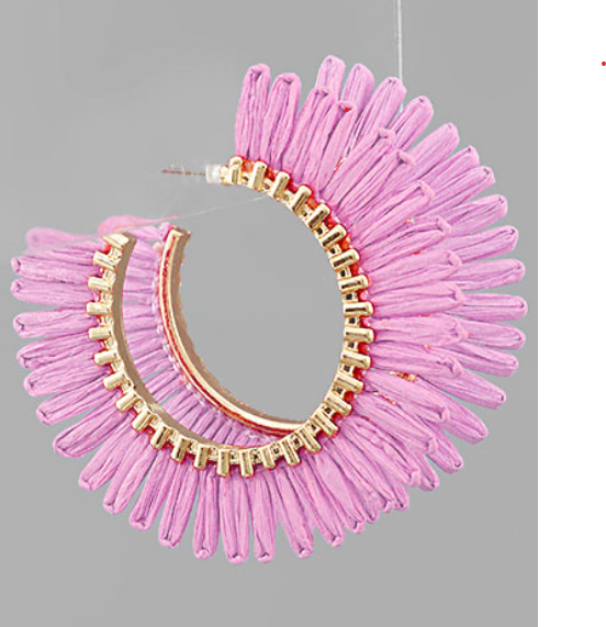 Raffia Fan Hoops