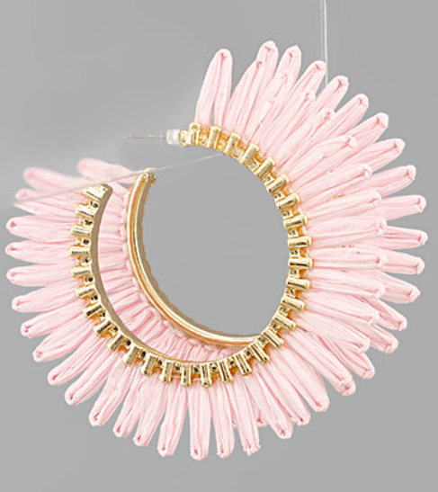 Raffia Fan Hoops