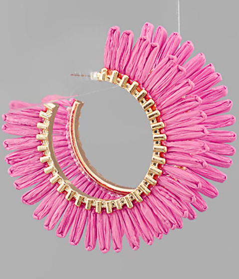 Raffia Fan Hoops