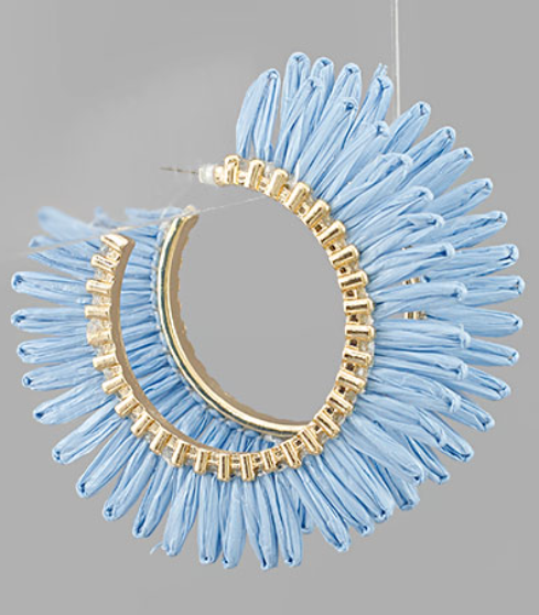 Raffia Fan Hoops