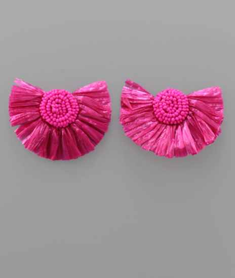 Raffia Fan Earrings