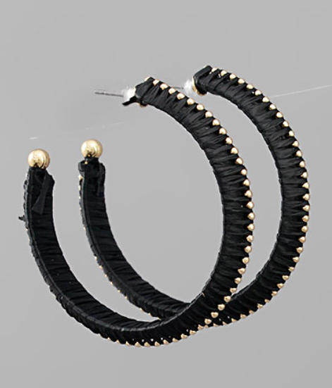 Raffia Wrapped Hoops