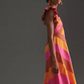 Backless Midi Dress Colorblock